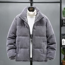New Arrival Thickened Corduroy Cotton Jacket Stand Collar Men's Fashionable Winter Loose Fit Warmth Polyester Fiber Fill