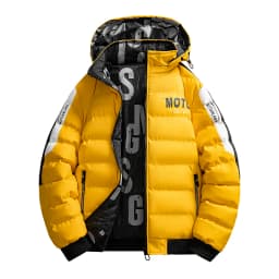 2026 Winter Men's Cotton Jacket letter pattern double-faced Cotton Jacket men Winter Coat Edition Trendy Thick solid color