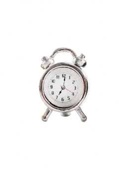 A Miniature Metal Clock for a Dollhouse: 1/12 Scale Realistic Bedroom Scene Decoration Model (Stickers Are Random)