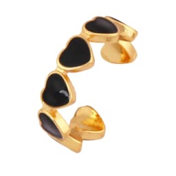 Love Heart Shape 18K Gold Plated Finger Ring,Colourful Enamel Coated Zircon Open Adjustable Rings Jewelry Findings Supplies P34