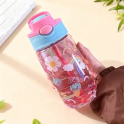 Kids Water Sippy Cup Kids 480ml Water Bottle with Straw and Handle Portable Drinking Bottle Cup Children