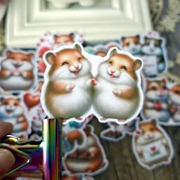 1 set Cute Kawaii Valentine's Day Hamster Stickers Decal For Phone Car Case Laptop Album Diary Backpack Stickers stationary