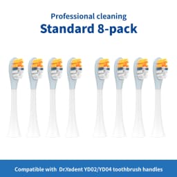 Dr.Yadent YD02/04 Replacement Brush Heads 4pcs/Pack Soft Gel Coated Designed for Sensitive Gum Care Soft Bristle 1 Year Supply
