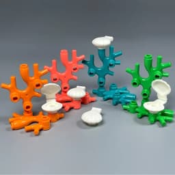 MOC Sea Seabed Creatures Coral Seaweed Shell Fish Shrimp Crab Aquarium for 31122 Building Blocks Toys for Children Gifts