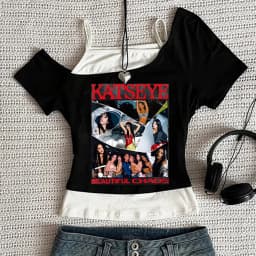 Katseye cropped top shoujo gothic funny graphic clearance sales 2000s tshirt kawaii cute meme baddie streetwear
