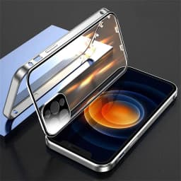 360° Metal Magnetic Double Sided Glass Cover With Lens Protection For IPhone16 14 15 Pro Max For IPhone13 12 11 Double Lock Case