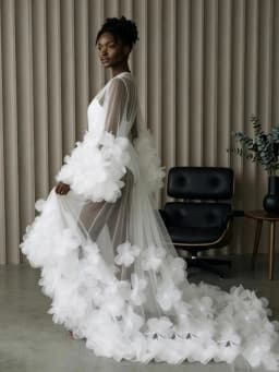 Romantic Flower Bride Robe for Bridal Wedding Gowns Photo Shoot Maternity Dressing Gown For Photography Customized