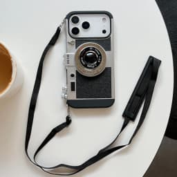 Camera Pattern Crossbody Lanyard Rope Phone Case For iPhone 18 17 16 15 14 13 12 11 Pro Max Soft Shockproof Silicone Cover Girls