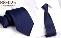 NEW Mens Retro Zipper Ties for Men 8CM Neck Tie Solid Striped Fashion Blue Neckties Men's Automatic Zipper Tie Red Lazy Ties
