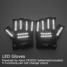 USB Rechargeable LED Glowing Gloves Finger Lighting Flashing Gloves Glasses Stage Performance Costume Dance Concert Decor