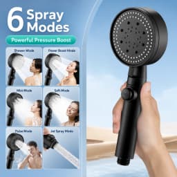 High Pressure Shower Head Handheld Large Panel Rainfall Showerhead with One-Key Stop Water Saving for Bathroom Accessories