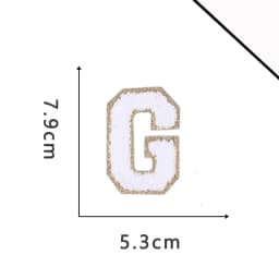 A-Z White Chenille Letter Patches Towel Sequins Clothing Patch Clothes Sew on Applique DIY Garment Hat Decor