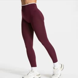 Women's Seamless Gym Solid Color Sports Pants White Edge Waist Tight High Waist Hip Lifting Yoga Pants Running Exercise Pants