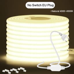 220V COB LED Strip Light With Switch/Dimmer Plug Super Bright 288LEDs/M IP65 3000K 4000K 6000K High Quality Indoor Outdoor Decor