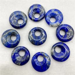 18mm Natural Gem Stone Quartz Crystal Amethyst Donut Charm Beads Pendant For Diy Jewelry Making Necklace Accessories 10pcs