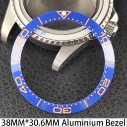 Sloping 38mm * 30.6mm Ceramic/Aluminum Bezel GMT and Diving Watch Insert Fits for 40mm Men's Watch Case Bezel Replacement Insert