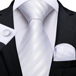 New Formal Ties Classic Blue Striped Necktie Handkerchief Cufflinks Gift For Men Wedding Tie Cravate Gravatas