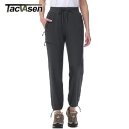 TACVASEN Womens Quick Dry Adjustable Ankle Hiking Pants UPF50+ Water Resistant Stretch Cargo Trousers 4 Pockets Athletic Pants