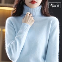 Autumn and winter women's high neck pullover 100% pure mink cashmere sweater knitted soft fashion warm women's clothing