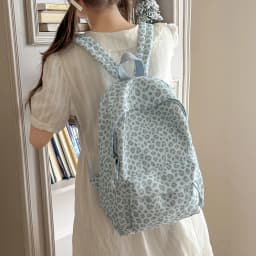 Leopard Print Backpack Casual Daypack Leopard Pattern Multi Pocket Soft Nylon Rucksack for Daily Stroll Weekend Outing Street Sh