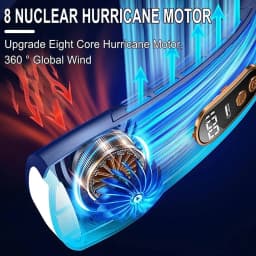 2026 Portable Neck Fan USB Handheld Mute LED Digital Display Leafless Mini Electric Colorful Atmosphere Lights 5th Gear