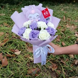 Genuine Hellokitty Kuromi Cinnamoroll Plush Dolls With Artificial Flowers Bouquets Christmas Valentine Graduation Birthday Gifts