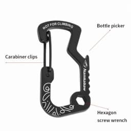 1/2/5pcs Outdoor Backpack Carabiner Multifunctional Print D Ring Spring Hook Metal Water Bottle Clip Aluminum Quick Release