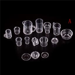 10-15pcs/lot plate cup dish bowl tableware set Dollhouse Miniature Toy Doll Food Kitchen living room Accessories 1:12 Scale