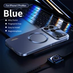 All Aluminum Frame Magnetic Suction PC Frosted Backplate Phone Case, For IPhone 18 17 Pro Max Shock-Absorbing Ultra-Thin Case