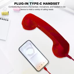 Retro Phone Handset Type-C/Bluetooth Connector Clear Sound Mobile Phone Telephone Handset for Mobile Phones