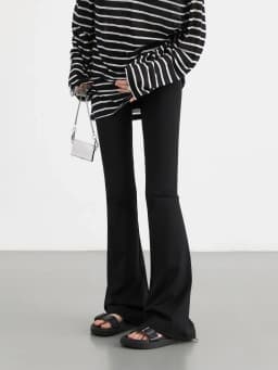 CHIC VEN Women Long Pants Slim New High Waisted Elastic Casual Pant Female Black Flared Trousers Yoga Clothing Autumn 2026