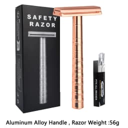 Double Edge Safety Razor with 5 Spare Blades 30° Angled Precision Reusable Single Blade Razors for Men and Women