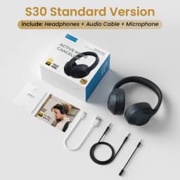 HAYLOU S30 Wireless Bluetooth 5.4 Headphones 43dB Adaptive Noise Cancelling Headsets 40mm Dynamic Driver 80H Playtime Earphones