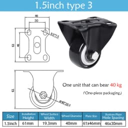 1.5-5 Inch Polyurethane Swivel Caster M6/M8-M12 Screw For Furniture Wheel Caster Wheels 360° Caster Wheel Industrial With Brake