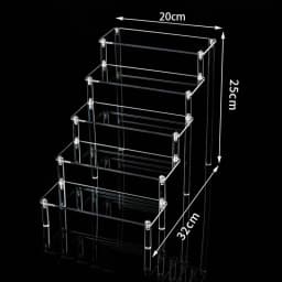1-5 Tier Acrylic Display Stand Perfume Doll Clay Figurine Blind Box Storage Rack Transparent Ladder Makeup Organization W-2