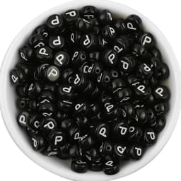 7x3.5mm Black Acrylic Beads Flat Round Pick Letters Loose Alphabet Spacer Beads Supplies For Jewelry Making Bracelets Accessory
