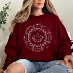 Mandala Sweatshirt for Women Men Boho Spiritual Pullover Cozy Yoga Meditation Sweater Artistic Geometric Pattern Gift Pullover