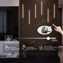 LED Recessed Lighting LED Strip Light for Wood Slat Wall Panel in Parallel with Touch Sensor, Self-Adhesive for Slat Wall Decor