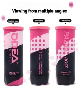 ODEA Padel Balls Pink,High Bounce Durable Training Tennis Balls,Vacuum Sealed for Competitive Matches