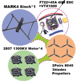 BCUBE MARK4 V2 8/9/10inch F722 Flight Control 45/60A 4INI ESC Rack Drone FPV Carbon Fiber PV Racing Drone Quadcopter Freestyle