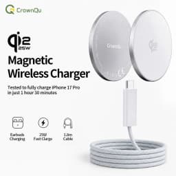 Qi2.2 25W Magnetic Wireless Charger with 47.2" Cable Fast Charging Foldable Stand For iPhone 17 16 15 Pro Max Huawei Xiaomi ipad