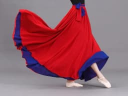 Black White Double Layered Chiffon Skirt 360 Degree Rotation Dance Costume New Style Human World Dancewear Maxi Skirt