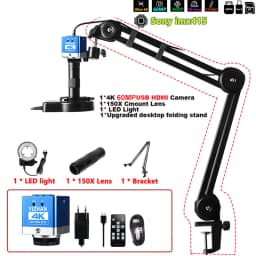 NICE-Power 48MP 4K Digital Microscope,Ultra High Resolution HDMI USB Microscope Camera 150X Lens for Industrial QC PCB Soldering