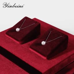 Yinbeini Velvet Pendant Necklace Display Stand Earring Stud Jewelry Display Prop Holder for Retail Showcase TB030