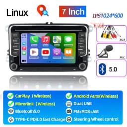 Fast Boot Car Radio for VW POLO GOLF Plus PASSAT JETTA Skoda TIGUAN TOURAN SHARAN SCIROCCO Caddy Vento Carplay Audio Auto Linux