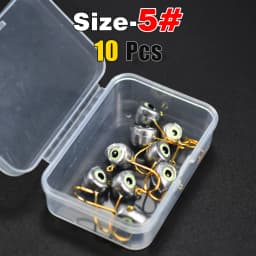 Topranc 10Pcs/Box Night Fish-Attracting 3D Fish Eye Jig Heads, Weighted Hooks, Lure Bionic Micro Baits Hooks