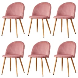 Set Of 4 / 6 Dining Chairs With Soft Velvet And Metal Feet Suitable for Kitchen Dining Room Living Room Lounge(Pink/Green/Blue))