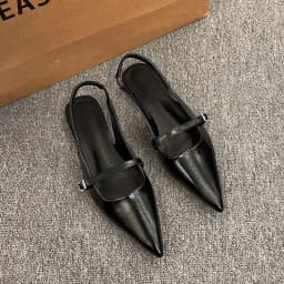 New Spring Women's French-Style Closed-Toe Sandals Luxurious Slip-On Designer Shoes Fashionable and Elegant Party Flat Sandals