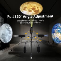 USB Moon Earth Planetary Projector Lamp 3 Types Theme Replacement Lamp Strip Indoor Atmosphere Light LED Decoration Night Ligh