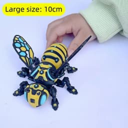 3D Printed Mechanical Bee Toy Joints Can Move Sizes 8/10cm Jointed Full Movable Birthday Gift Realistic Animals Decorative